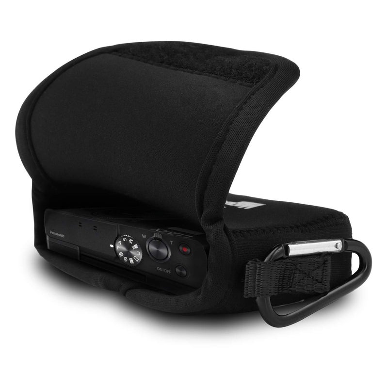 MegaGear ''Ultra Light'' Neoprene Camera Case Bag with Carabiner for Panasonic Lumix DC-ZS80, DC-ZS70, DMC-ZS100, DC-TZ95, DC-TZ90, DMC-TZ100 (Black) - Image 3